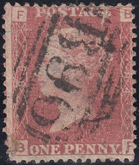 132482 1864 1D PL.84 (SG43)(BF) WITH 'B96' NUMERAL CANCELLATION OF ROBOROUGH IN DEVON.