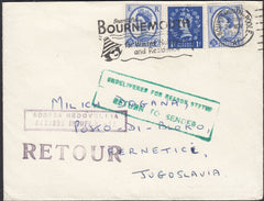 133250 1966 UNDELIVERED MAIL BOURNEMOUTH TO YUGOSLAVIA WITH WILDINGS.