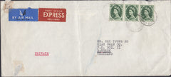 133295 1959 EXPRESS AIR MAIL LONDON TO BANGKOK, THAILAND WITH 1/3 WILDING X3.