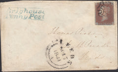 133321 1841 MAIL HALIFAX TO LEEDS WITH 'BRIGHOUSE/PENNY POST' HAND STAMP (YK585) AND WAFER SEAL.
