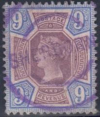 133326 1887 9D JUBILEE (SG209) WITH 'SHERBORNE' PURPLE CANCELLATION.