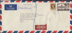 133363 1963 AIR MAIL EXPRESS LONDON TO NEW YORK WITH 2/6 CASTLE.