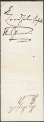 133391 CIRCA 1860-70 DISPATCH TAG SIGNED BY QUEEN VICTORIA AND 'RUSSELL', PRIME MINISITER 1865/6.