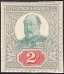 133420 1901 KING EDWARD VII 2D COMPOSITE PASTE UP ESSAY OF QV JUBILEE ISSUE WITH HEAD OF EDWARD VII PASTED WITHIN.