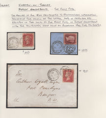 133484 COLLECTION OF 'KINGSTON ON THAMES/422' DUPLEX CANCELLATIONS 1859-1896 (26 ITEMS).