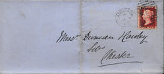 133532 1867 MAIL SANDBACH TO CHESTER WITH BALANCE SHEET 'SANDBACH AND CONGLETON TURNPIKE ROAD'.