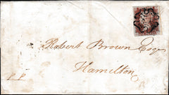 133662 1841 MAIL LINLITHGOW, WEST LOTHIAN TO HAMILTON WITH 1D PL.8 (SG7)(OL).