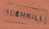 134109 1858 PIECE FROM ABERDEEN WITH 'AUCHMILL' BOXED SCOTS LOCAL HAND STAMP.