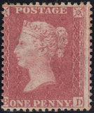 134141 1857 DIE 2 1D PL.27 (SG40) MINT EXAMPLES AD AND BD MAJOR RE-ENTRY.