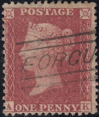 134189 1857 DIE 2 1D ROSE-RED ON WHITE PAPER (SG40) WITH 'FORGUE' SCOTS LOCAL HAND STAMP TYPE V.