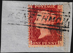 134190 CIRCA 1857 PIECE WITH SG40 CANCELLED 'KENETHMONT' TYPE V SCOTS LOCAL HAND STAMP.
