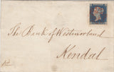 134262 1840 2D BLUE PL.1 (SG5)(CG) ON COVER KIRBY LONSDALE, WESTMORLAND TO KENDAL.