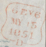 134697 1D ARCHER EXPERIMENTAL PERFORATION PL.100 (SG16b)(SK) ON COVER MAY 1851 USED IN LONDON.