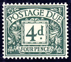 14128 - 1937 4d Dull Grey-Green Postage Due (SG D31). A su...