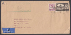 50176 - 1967 MAIL MANCHESTER TO USA 2/6D CASTLE. Large envelope (217x102) Manchester to New York with 2/6d Cas...