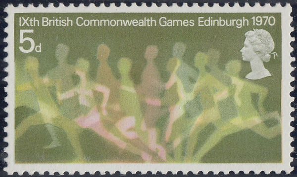 57492 - 1970 5D COMMONWEALTH GAMES GREENISH YELLOW OMITTED (SG 832a).