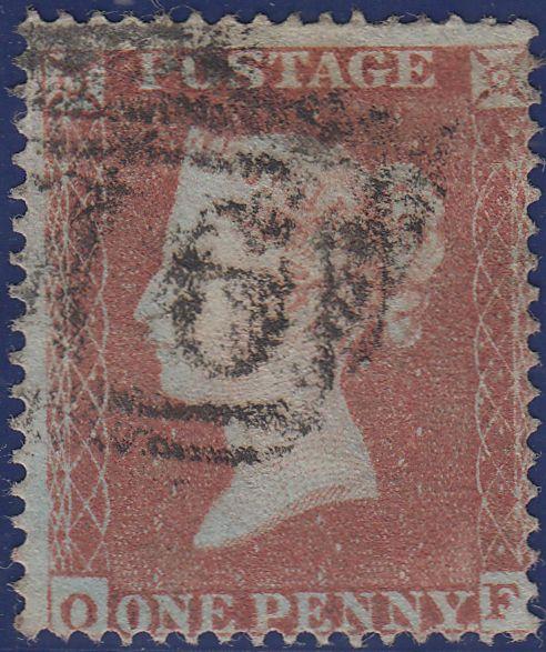 58196 -  1853-4 DIE 1D PLATE 167 MATCHED PAIR 1D IMPERF (SG8) and 1D STAR (SG17) LETTERED OF. 1d imperf just touched otherwise fine. Scarce matching.