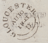 58950 1843 MAIL GLOUCESTER TO WELLINGTON (SOMS) WITH 'SOUTHGATE/GLOUCESTER' HAND STAMP (GL417)/PL.28 (SG8)(QA).