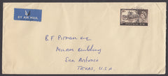 60645 - 1963 MAIL ISLE OF WIGHT TO USA 2/6D CASTLE USAGE. Large envelope (230x101) Isle of Wight to Texas USA with fine 2/6...