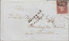 62320 - 'MISSENT TO BRISTOL' HANDSTAMP (BS174)/PLATE 71 (AG). 1847 envelope London to 'Brislington...
