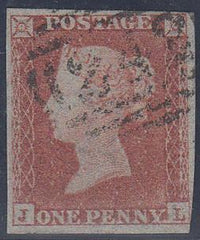 63440 -  PL.167 (JL)(SG8)/VERY THIN PAPER. Good used 1853 1d pl. 167 (SG8) lettered JL