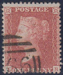64271 - Pl. 42(LB)(SG29). Good used 1856 1d pl. 42 red-brown on blued paper (SG29)