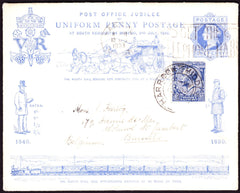67004 - 1890 PENNY POSTAGE JUBILEE. A fine 1d blue envelop...