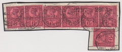 70693 - 1890 MANCHESTER GRANDSTAND CANCELLATION/6D JUBILEE (SG208). Small part tel...
