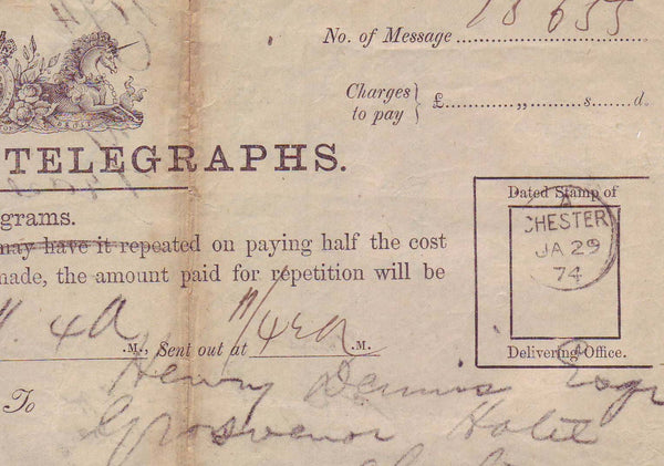 70696 - POST OFFICE TELEGRAPH/CHESHIRE. A used example (so...