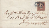 72150 - 1850-1854 1D ARCHER PL.100 (GD) (SG16b) ONLY RECORDED EXAMPLE USED ON COVER F...