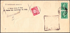 73205 - 1941 POSTAGE DUE. Window envelope from Cambridge w...