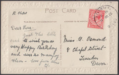 75437 - DEVON. 1928 post card to Tiverton with KGV 1d canc...