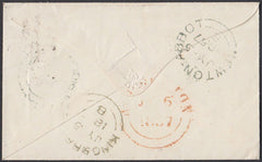 76642 - 1857 MAIL KINGSBRIDGE TO ASHBURTON WITH 'LODDISWELL' UDC.