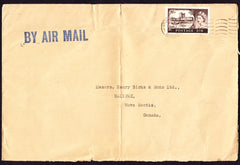 77576 1960 AIR MAIL STOURBRIDGE, WORCS TO NOVA SCOTIA CANADA WITH 2/6D CASTLE.