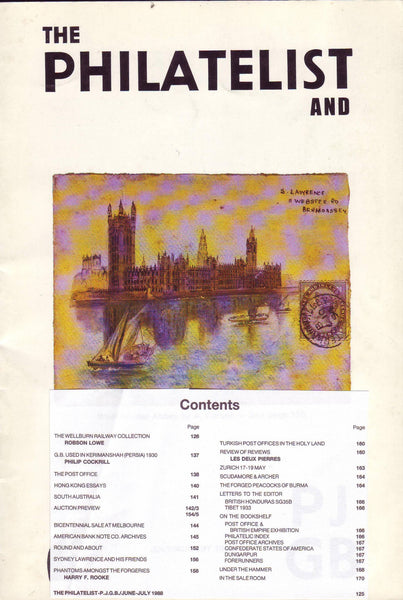 79353 - THE PHILATELIST and PJGB JULY-AUG 1988. Contents inc...