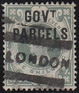 80137 - 1890 1/s dull green "GOVT PARCELS" variety "NO DOT...