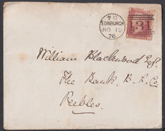 84723 - EDINBURGH DOTTED CIRCLE (RA11). 1876 envelope Edin...
