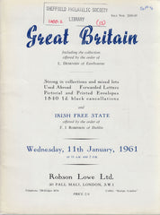 84896 - GREAT BRITAIN: Robson Lowe auction January 1961 wi...