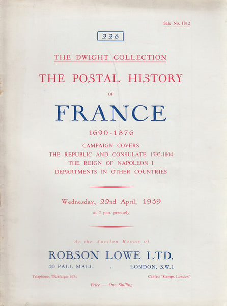 84946 - FRANCE: Robson Lowe auction catalogue April 1959 -...