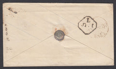 85668 - WAFER SEAL. 1845 1d pink envelope London to Liverp...