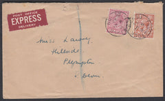 86133 1933 EXPRESS MAIL. Envelope Tavistock to Plympton.