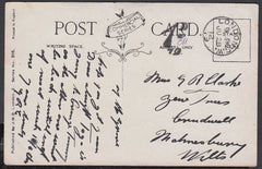 86684 - 1912 UNPAID MAIL LONDON TO MALMESBURY. 1912 post card London to Malmesbury, postage unpaid...