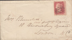 87102 - 1858 DROITWICH SCOTTISH TYPE DATE STAMP.  Envelope D...
