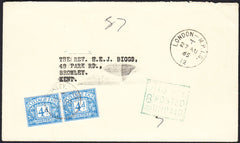 87748 - 1965 UNPAID MAIL. Envelope London to Bromley Kent, postage unpa...