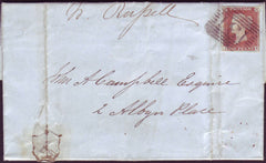 87801 - 1846 1D PL.69 (IB)(SG8) ON COVER. 1847 wrapper (fa...