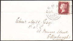 90527 - PERTH EXPERIMENTAL DUPLEX. 1857 envelope Perth to ...