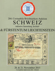 91352 - SWISS/LEICHTENSTEIN. Fine auction catalogue Corinp...