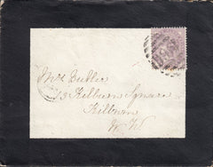 91754 - 1881 MIDDLX/'YIEWSLEY' DATE STAMP/MOURNING ENVELOPE. 1881 mourning envelope with very large ...