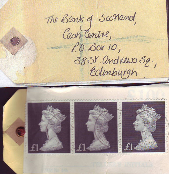 91958 - BANKERS' SPECIAL PACKET. 1972 parcel tag sent regi...