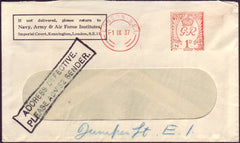 92414 - 1937 INSTRUCTIONAL. Window envelope used locally i...